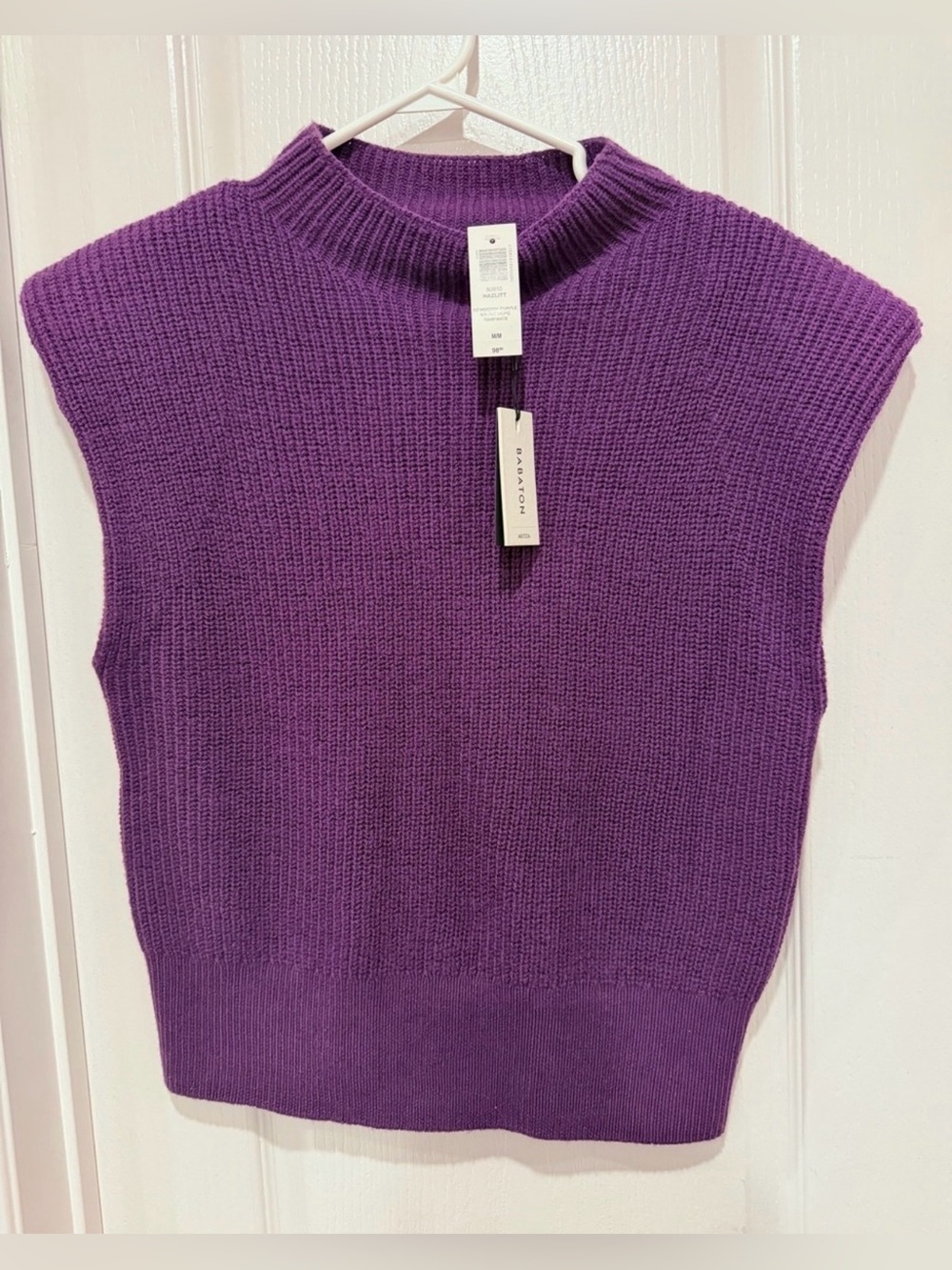 Aritzia Purple Sleeveless Turtleneck Knit Vest - Deep Violet